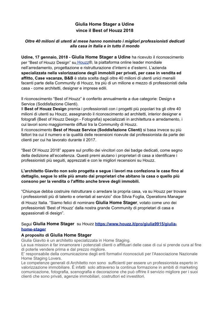Comunicato stampa Best of Houzz service 2018 1di2